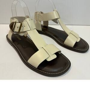 Steve Madden Brazinn Leather Gladiator Sandals Bone Sz 7.5 NWOB Minimalist Chic